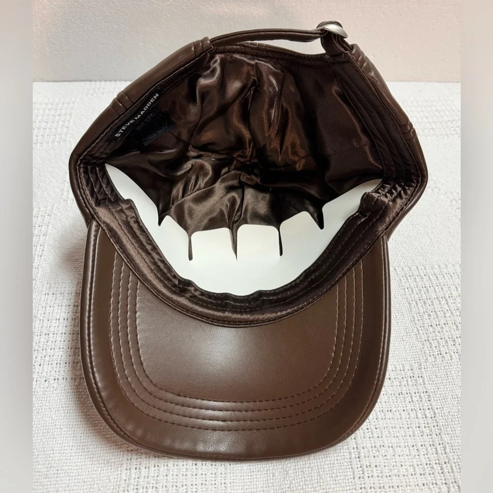 Steve Madden Dark Brown Leather Hat women